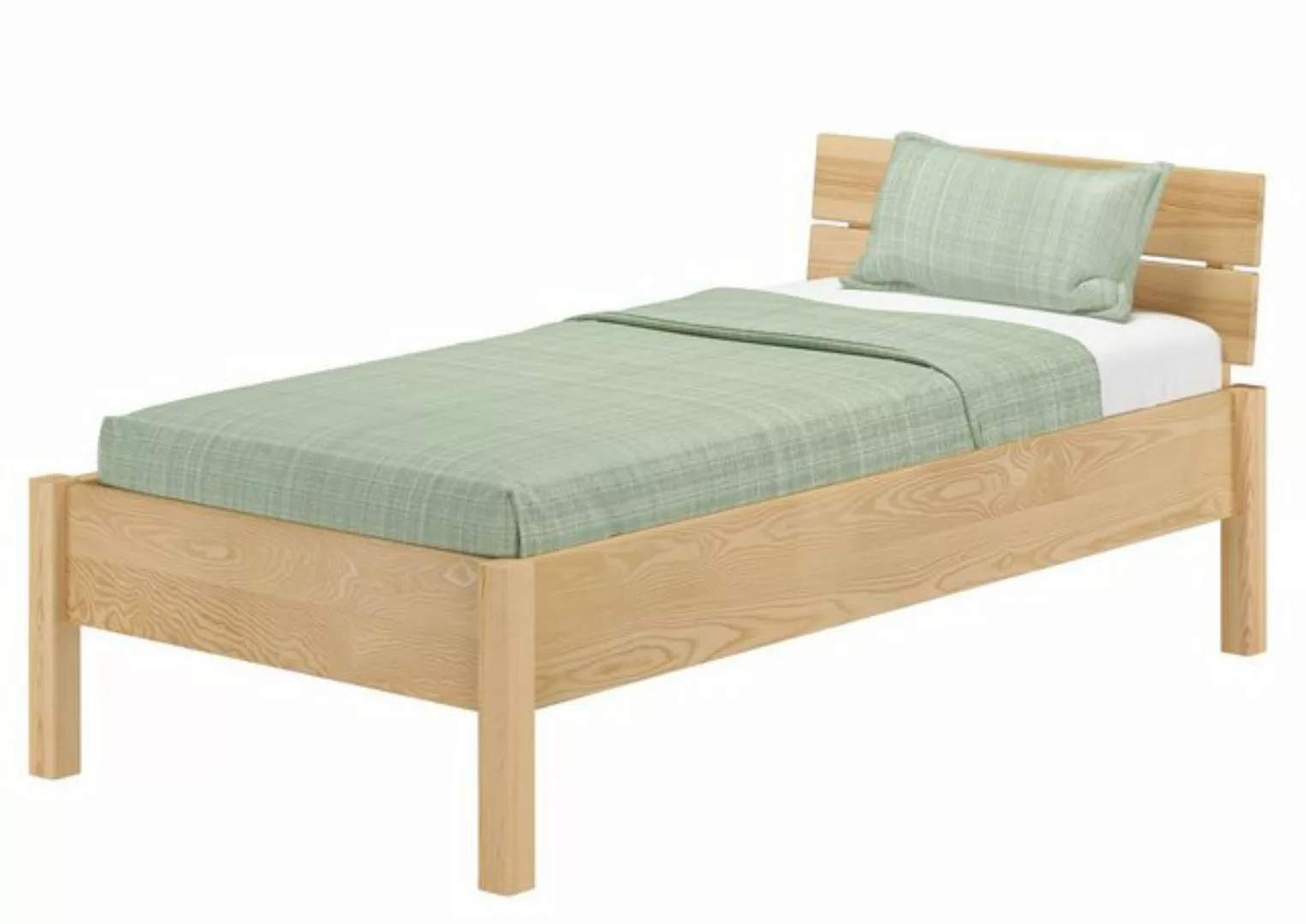 ERST-HOLZ Bett Einzelbett metallfrei 80x200 massives Eschenholz, Eschegeölt günstig online kaufen