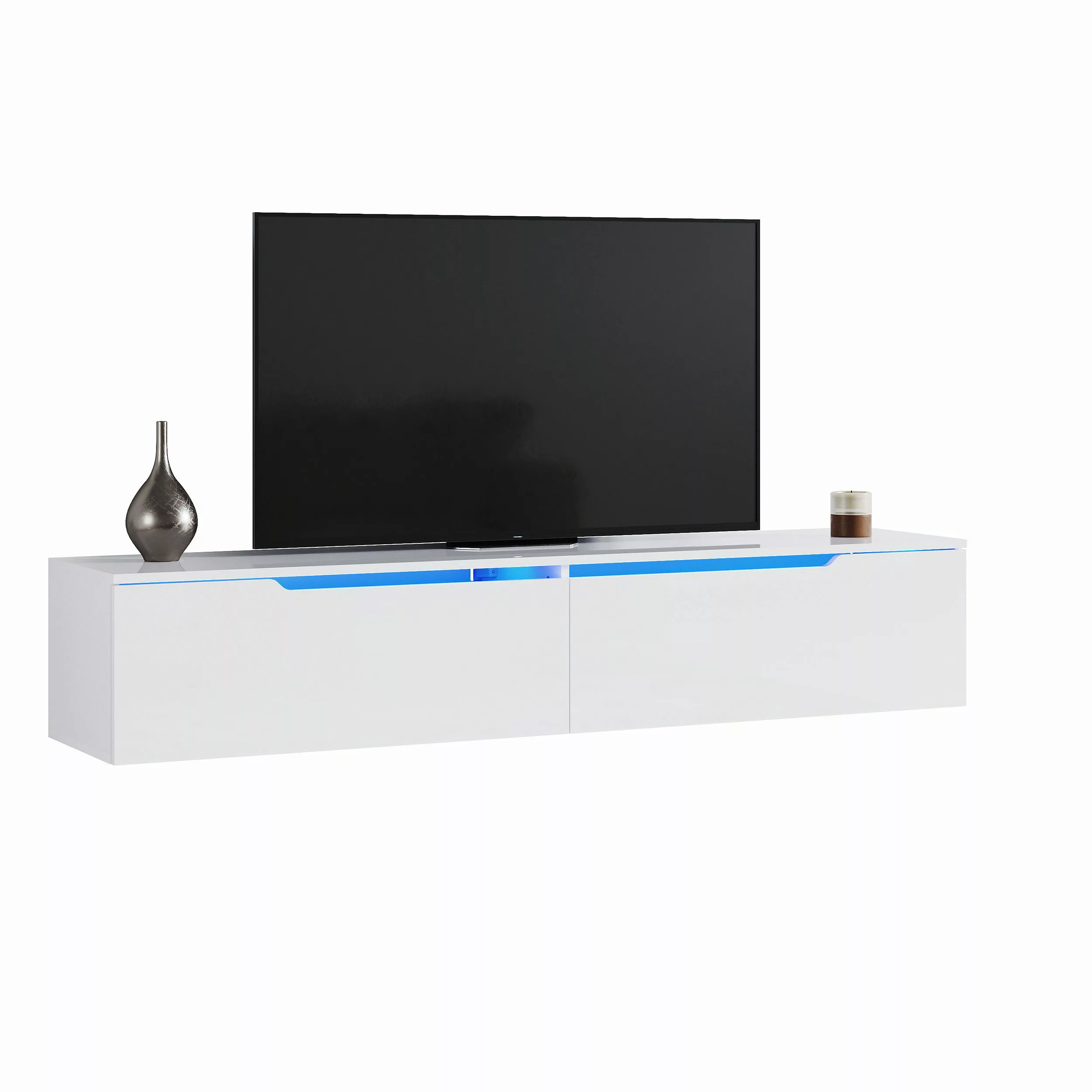 SONNI TV-Schrank Lowboard TV Schrank weiß/schwarz günstig online kaufen