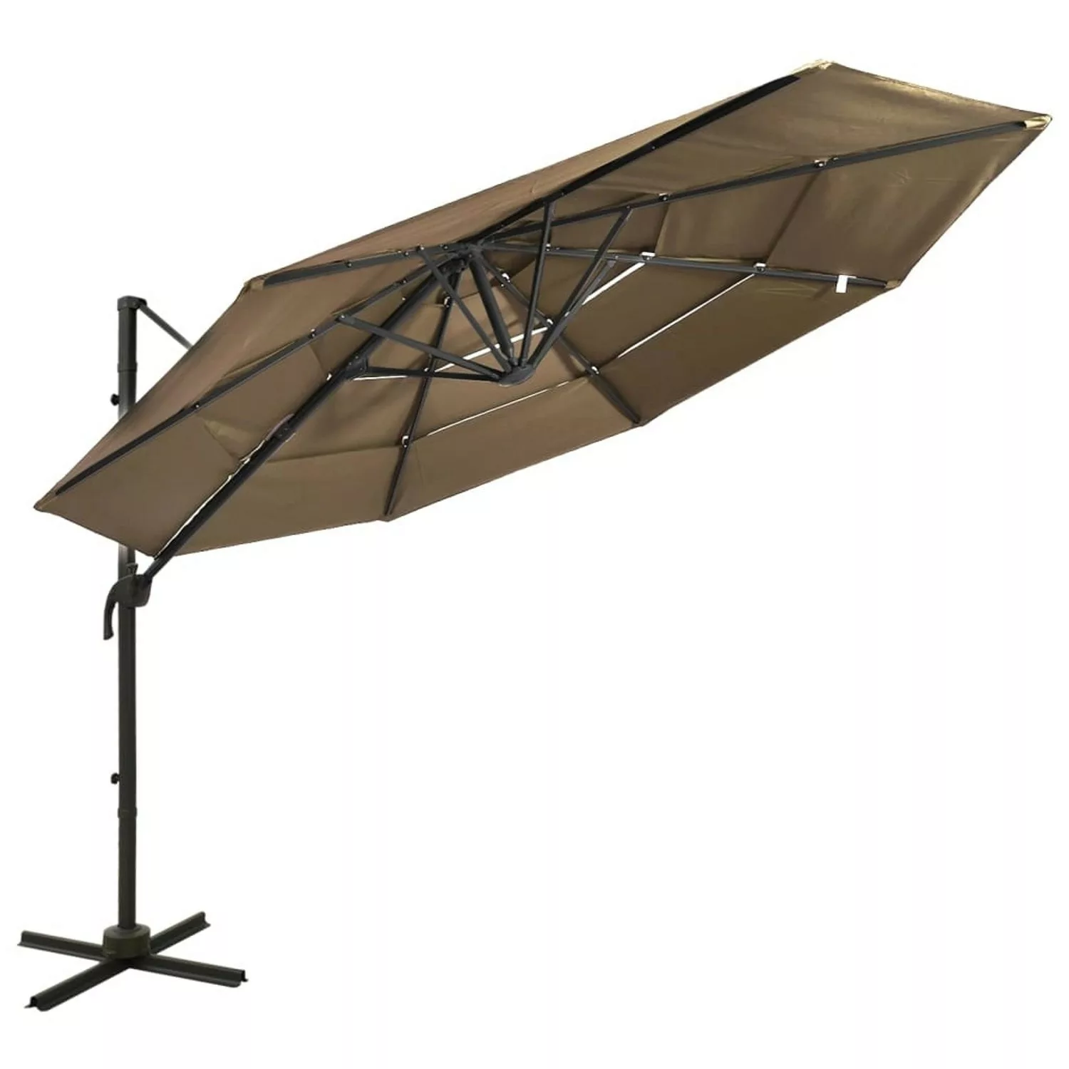 furnicato Sonnenschirm mit Aluminium-Mast 4-lagig Taupe 3x3 m günstig online kaufen