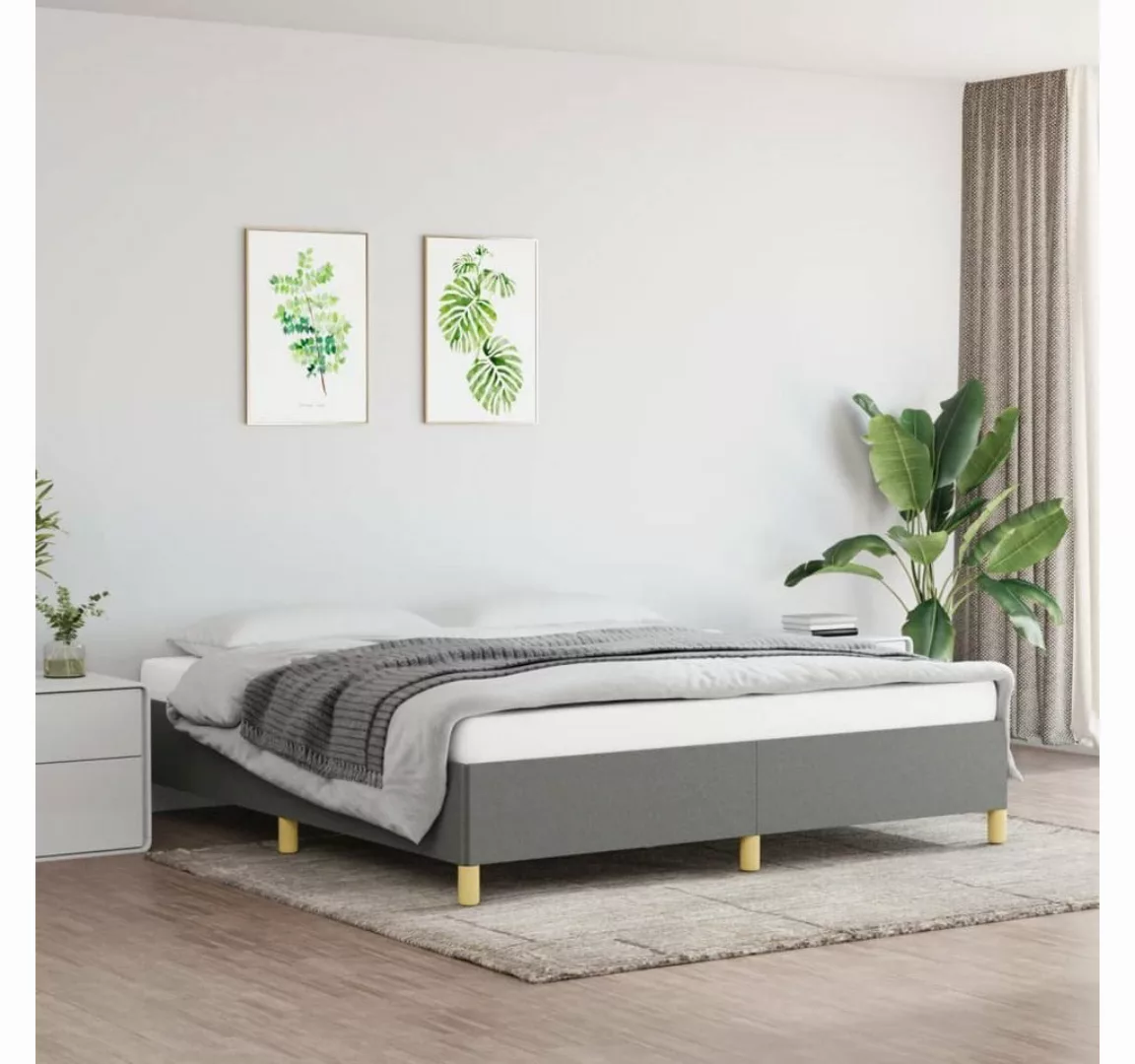 furnicato Bett Boxspringbett Dunkelgrau 160x200 cm Stoff günstig online kaufen