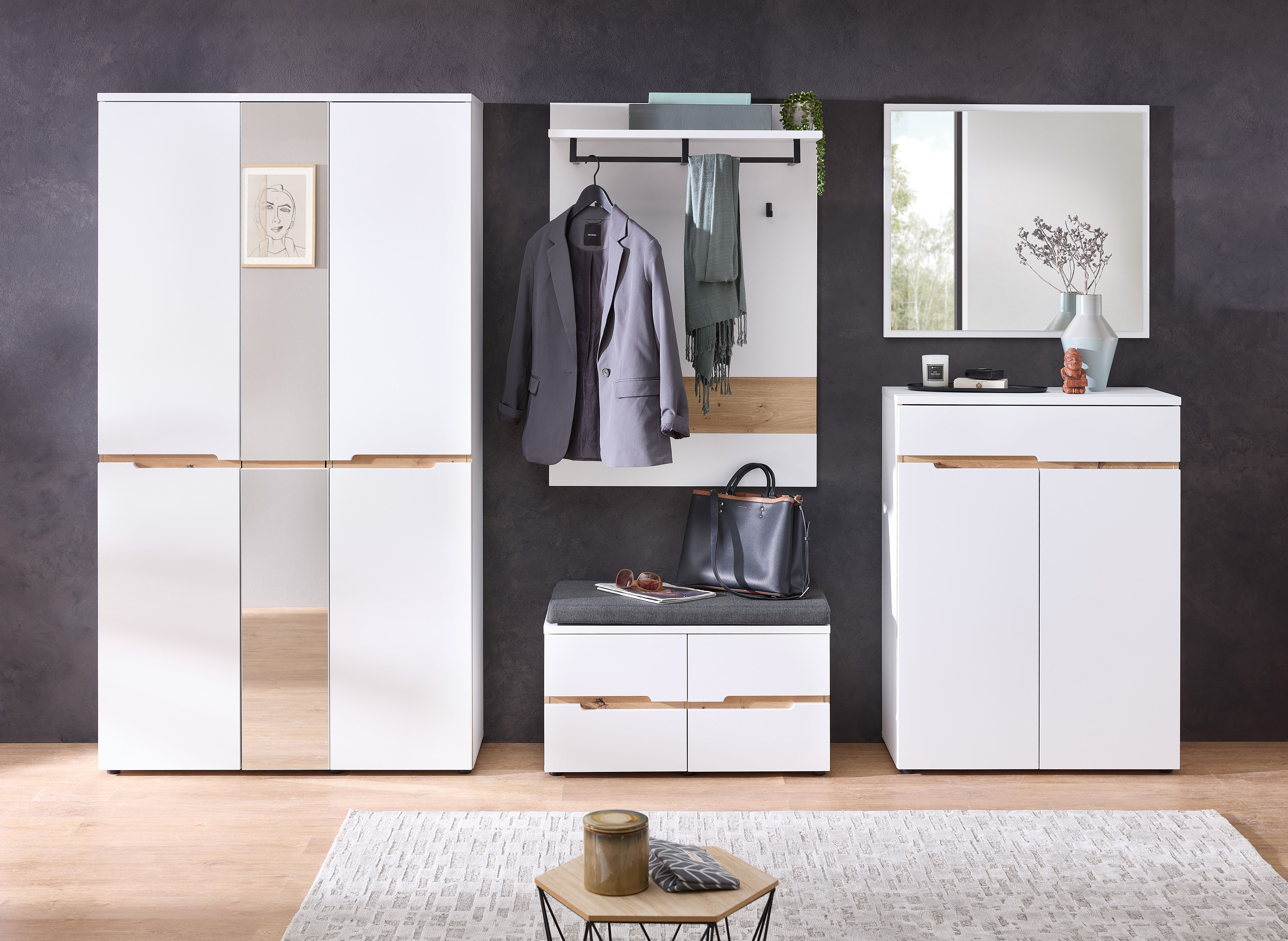 Innostyle Garderoben-Set "Memphis Garderoben Set, 295x192x38cm (B/H/T)", (5 günstig online kaufen