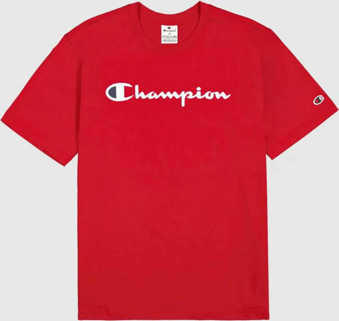 Champion Kurzarmshirt Herren Baumwoll-T-Shirt mit großem Logo - Burgunder günstig online kaufen