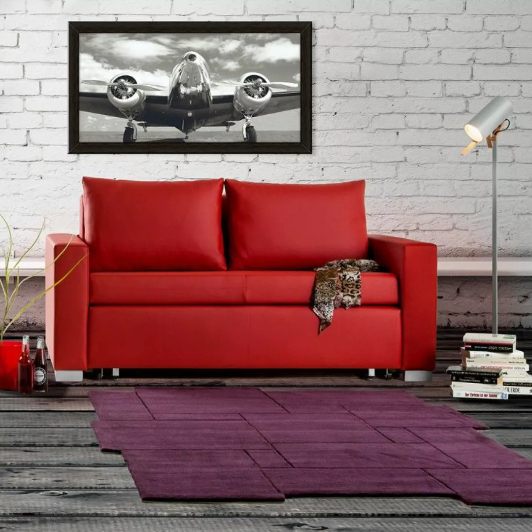 home24 mooved Schlafsofa Latina XIV Rot Kunstleder 170x90x90 cm (BxHxT) mit günstig online kaufen