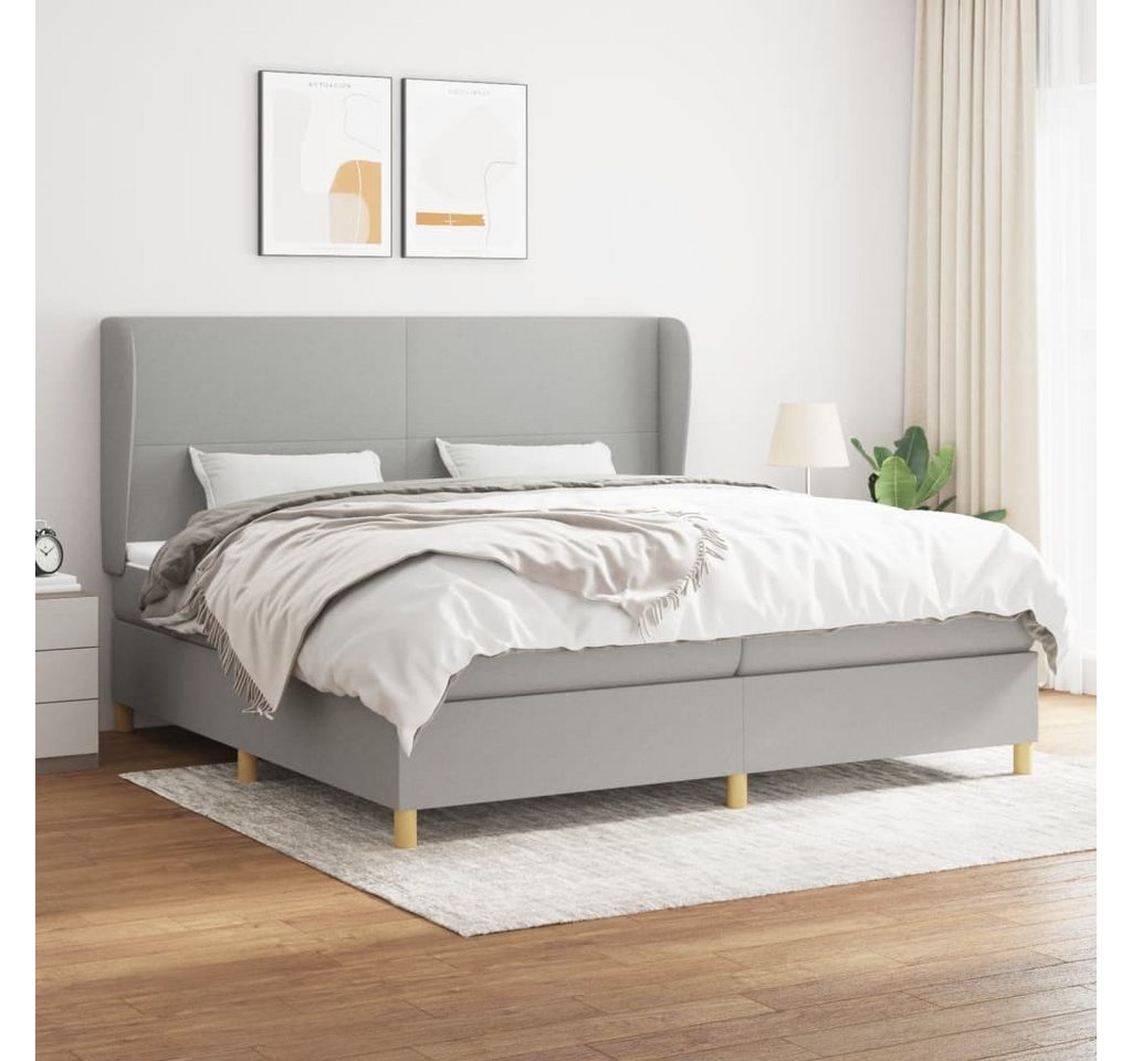 vidaXL Boxspringbett Boxspringbett mit Matratze Dunkelgrau 200x200 cm Stoff günstig online kaufen