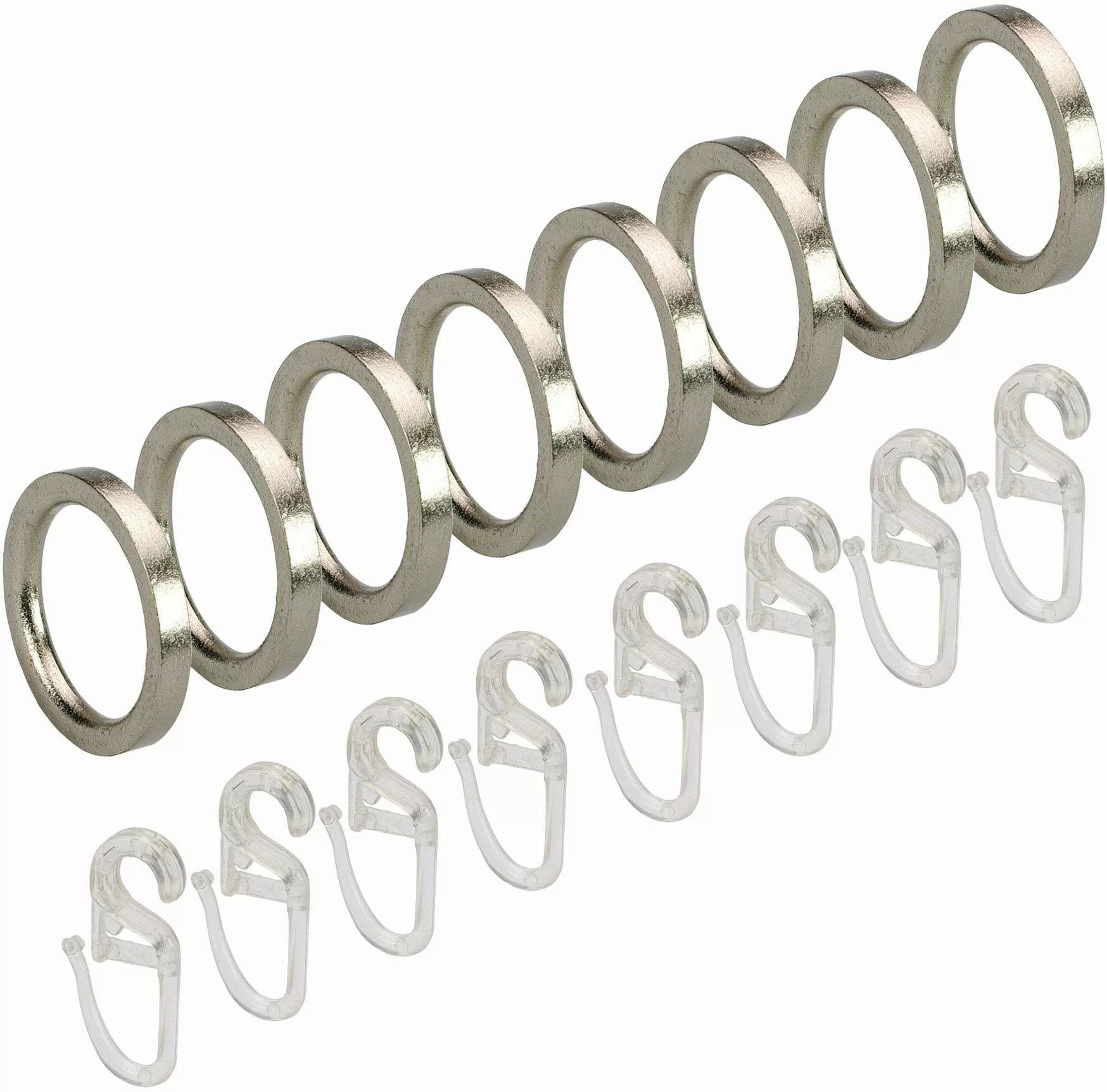 Liedeco Gardinenring, Gardinenstangen, (Set, 8-St., mit günstig online kaufen