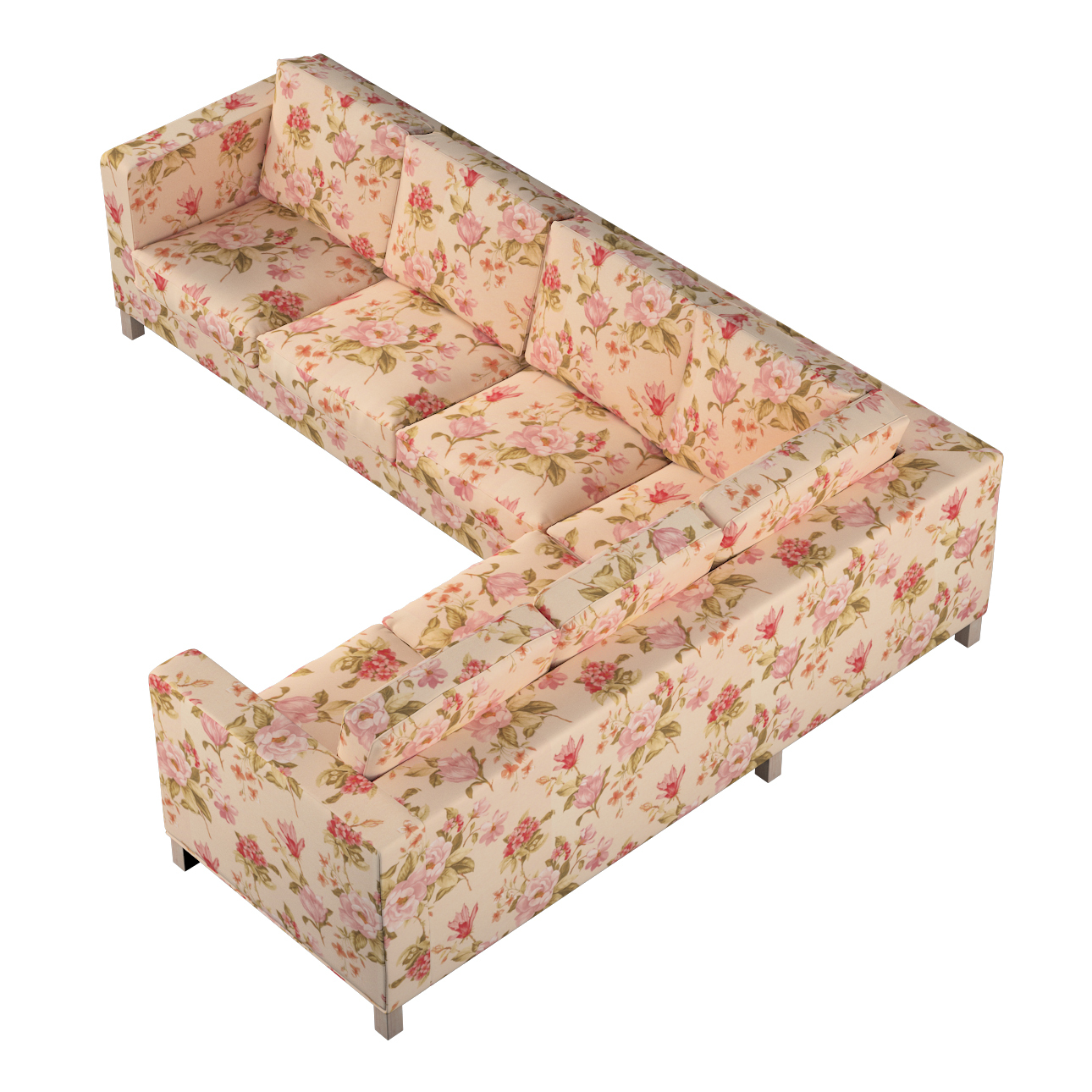 Bezug für Karlanda Sofa Ecke links, creme-rosa, 36cm x 30cm x 50cm, Londres günstig online kaufen