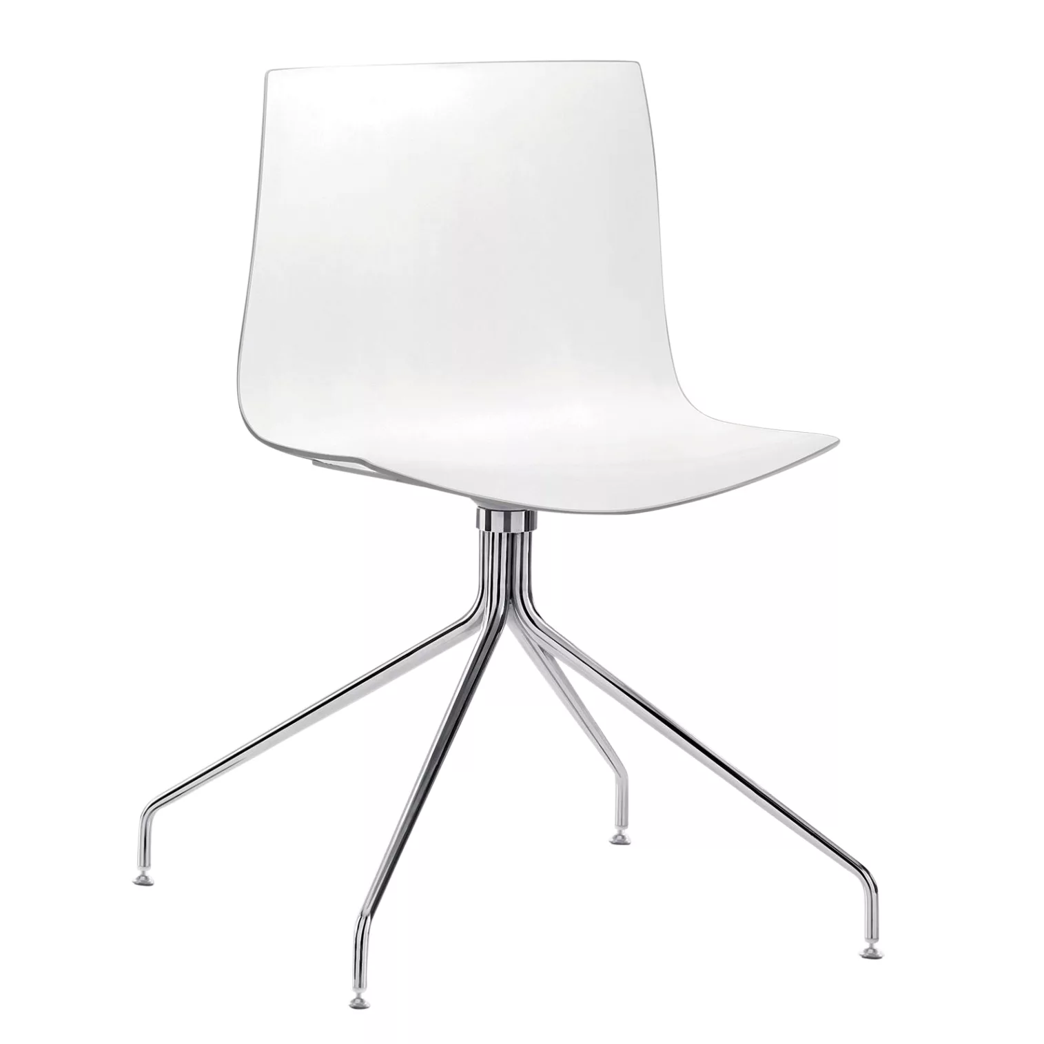 Arper - Catifa 46 0368 Stuhl zweifarbig mit Sternfuß - weiß/schwarz/Außensc günstig online kaufen