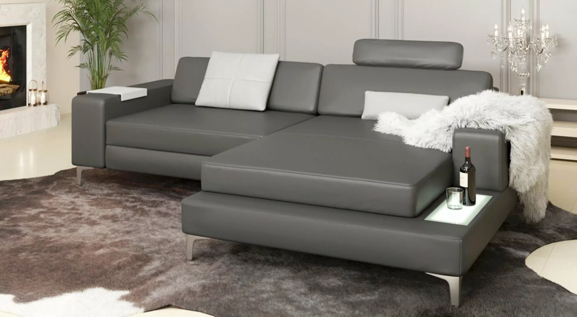 BULLHOFF Ecksofa Ecksofa Leder Sofa Couch XXL Eckcouch L-Form Designsofa LE günstig online kaufen