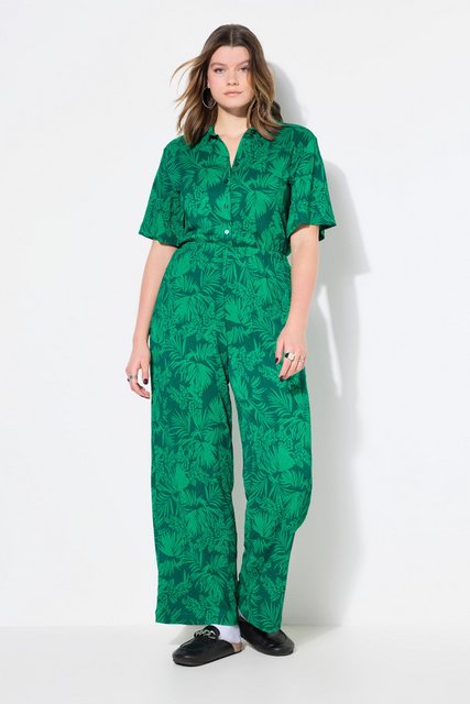 Studio Untold Midikleid Jumpsuit Loose Fit Blätter-Print günstig online kaufen