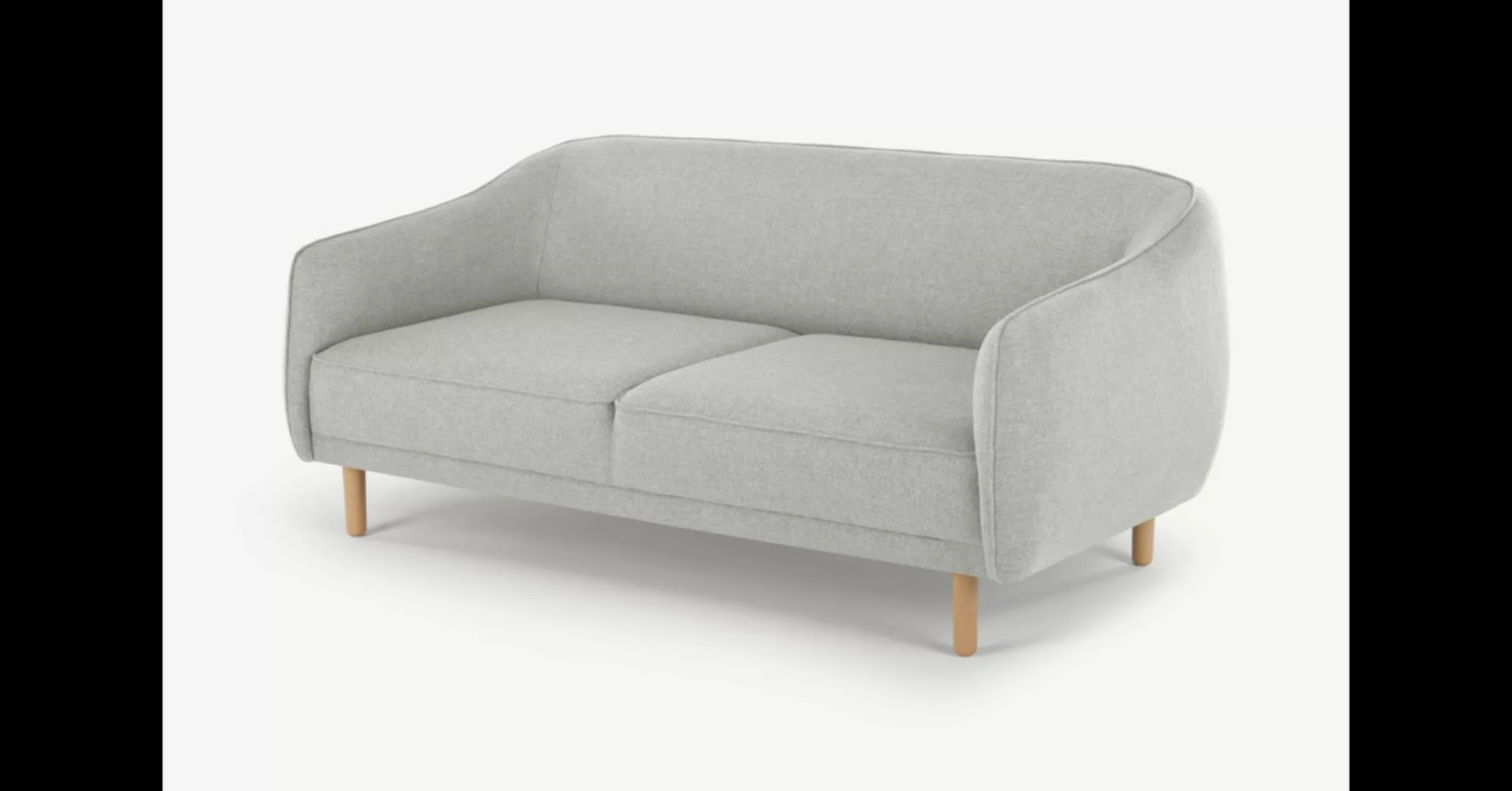 Haring 3-Sitzer Sofa, Silbergrau - MADE.com günstig online kaufen
