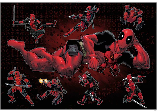 Komar Wandtattoo Deadpool Posing Disney Deadpool Posing B/L: ca. 100x70 cm günstig online kaufen