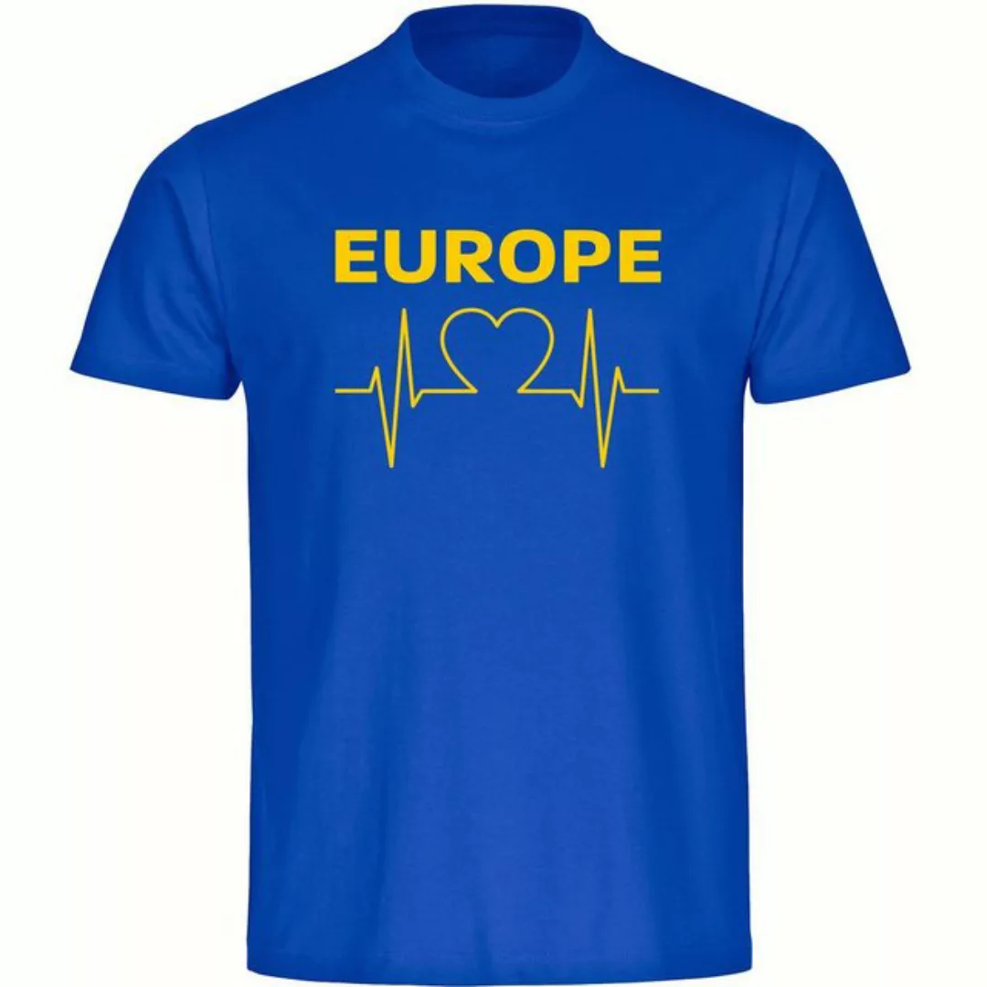 multifanshop T-Shirt Herren Europe - Herzschlag - Männer günstig online kaufen