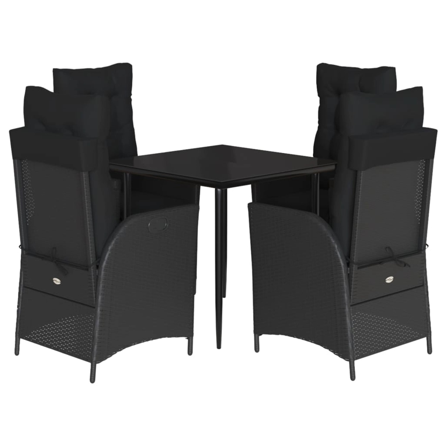 vidaXL 5-Tlg Garten-Essgruppe mit Kissen Schwarz Poly Rattan 3213393 günstig online kaufen