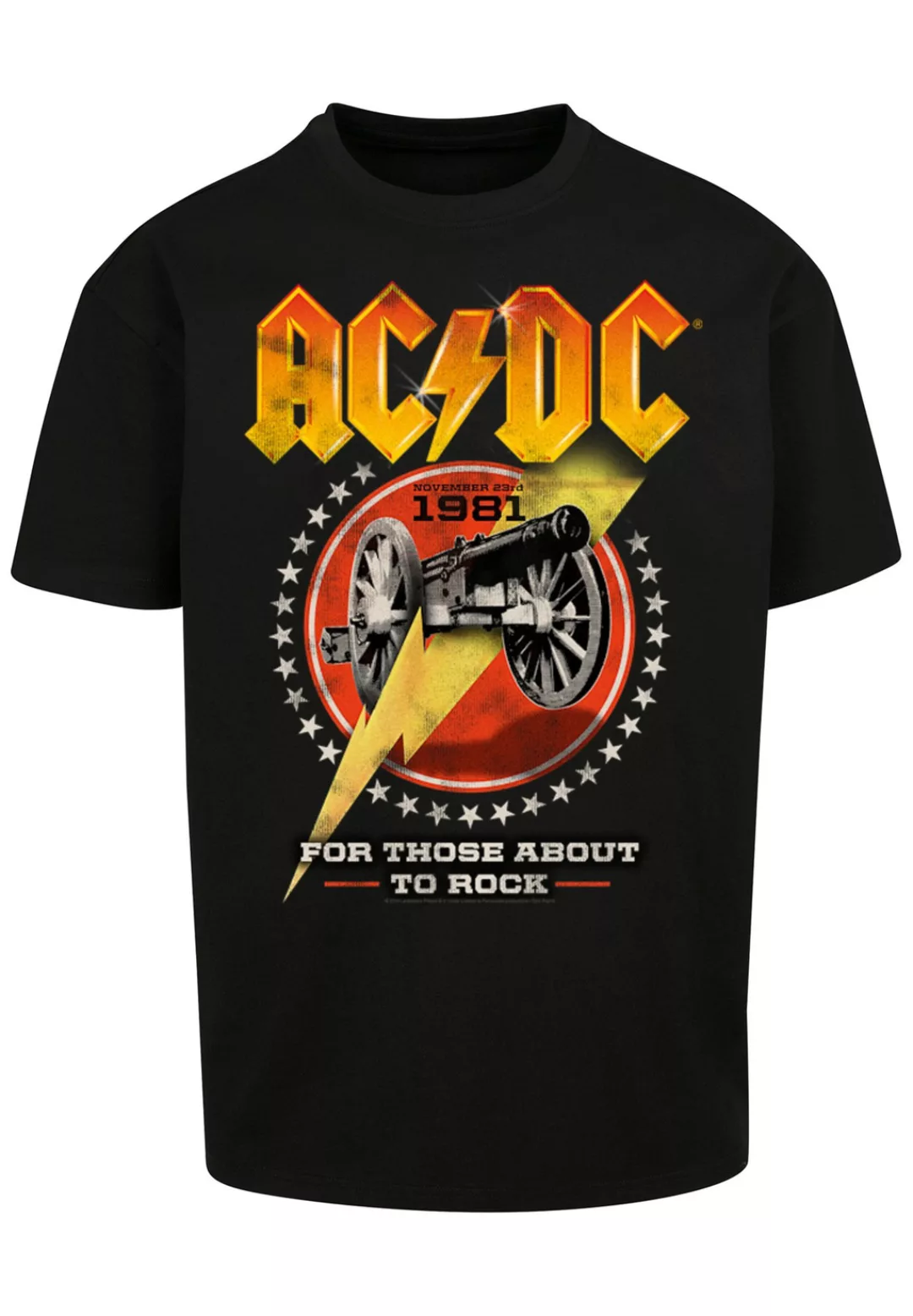 F4NT4STIC T-Shirt "ACDC Rock Band Shirt For Those About To Rock 1981", Prin günstig online kaufen