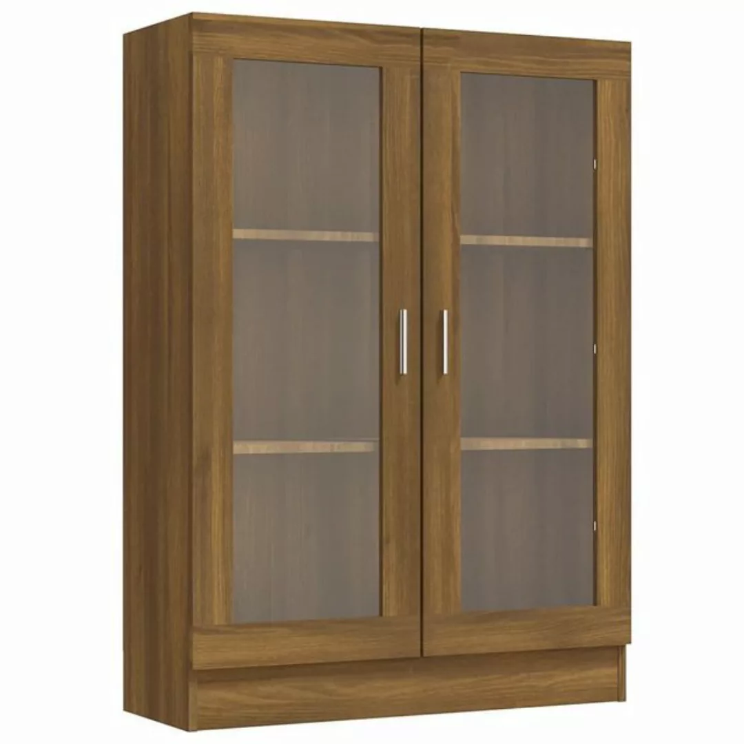 furnicato Vitrine Vitrinenschrank Braun Eiche-Optik 82,5x30,5x115cm Holzwer günstig online kaufen