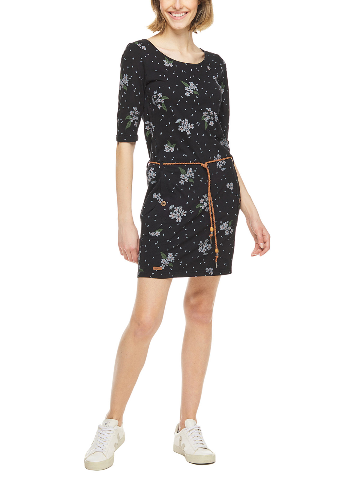 Ragwear Damen Kleid TANYA FLOWERS 2231-20002 Black 1010 Schwarz günstig online kaufen