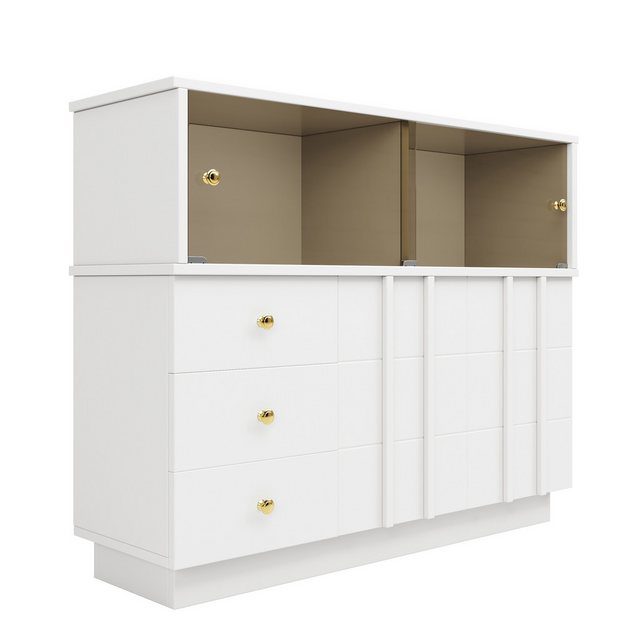 Yorbay Buffet Küchenschrank, Weinschrank mit Glastüren, 120×33×95cm (Aufbew günstig online kaufen