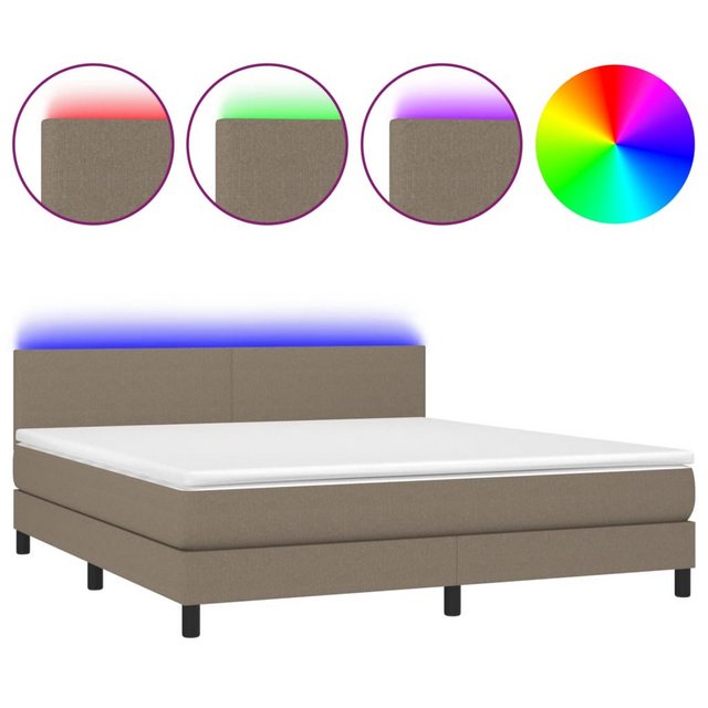 vidaXL Boxspringbett Bett Boxspringbett komplett mit Matratze & LED Stoff ( günstig online kaufen