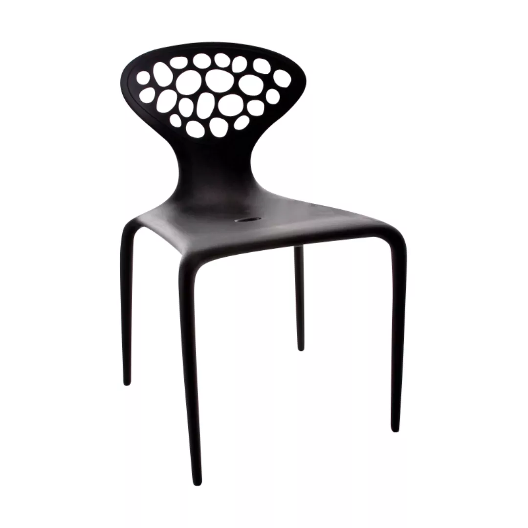Moroso - Supernatural Stuhl mit Löchern - schwarz RAL9005/matt/BxHxT 53x81x günstig online kaufen