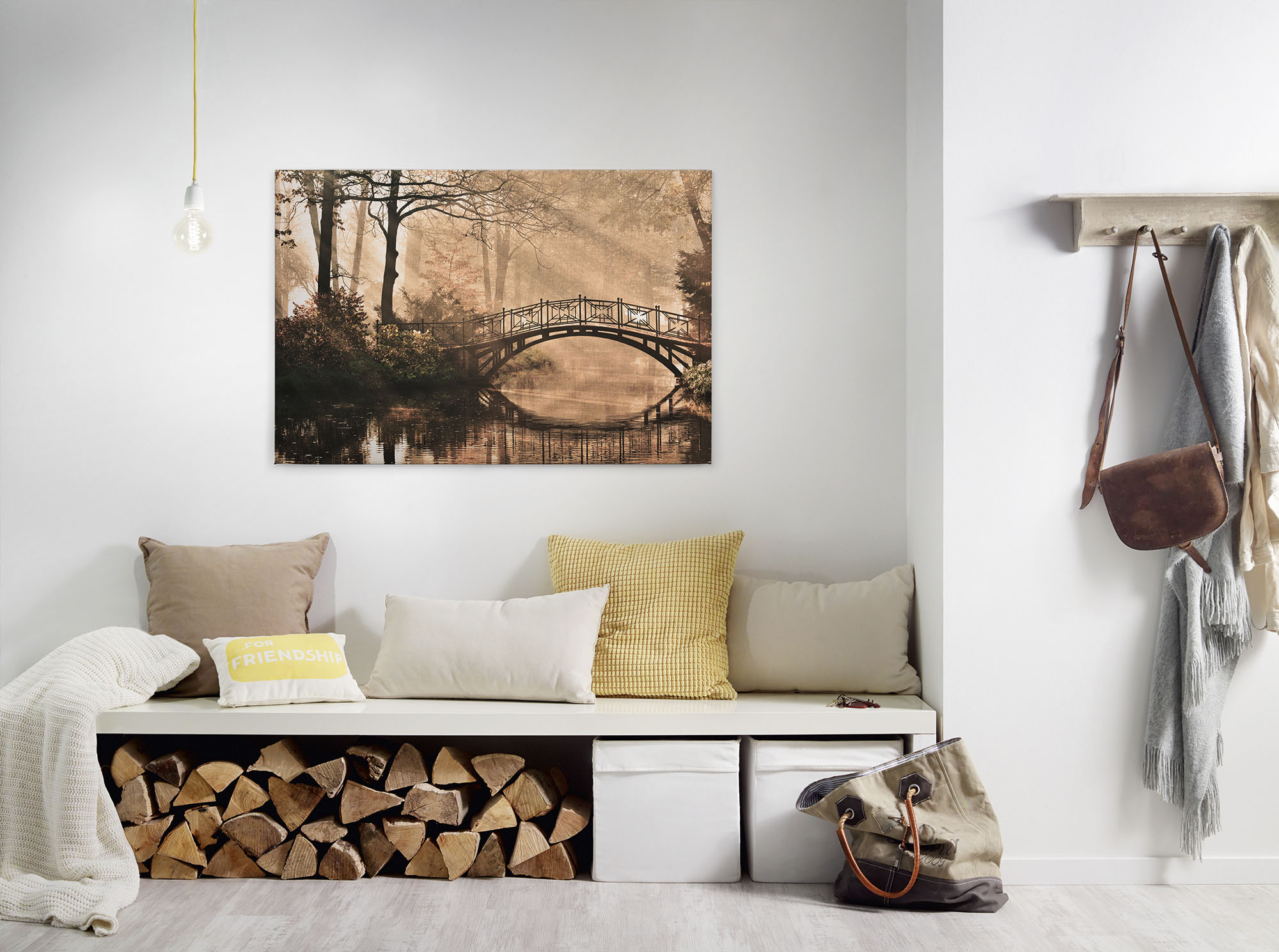 A.S. Création Leinwandbild "Park Bridge", Kunst-Wald-Kinder, (1 St.), Bild günstig online kaufen