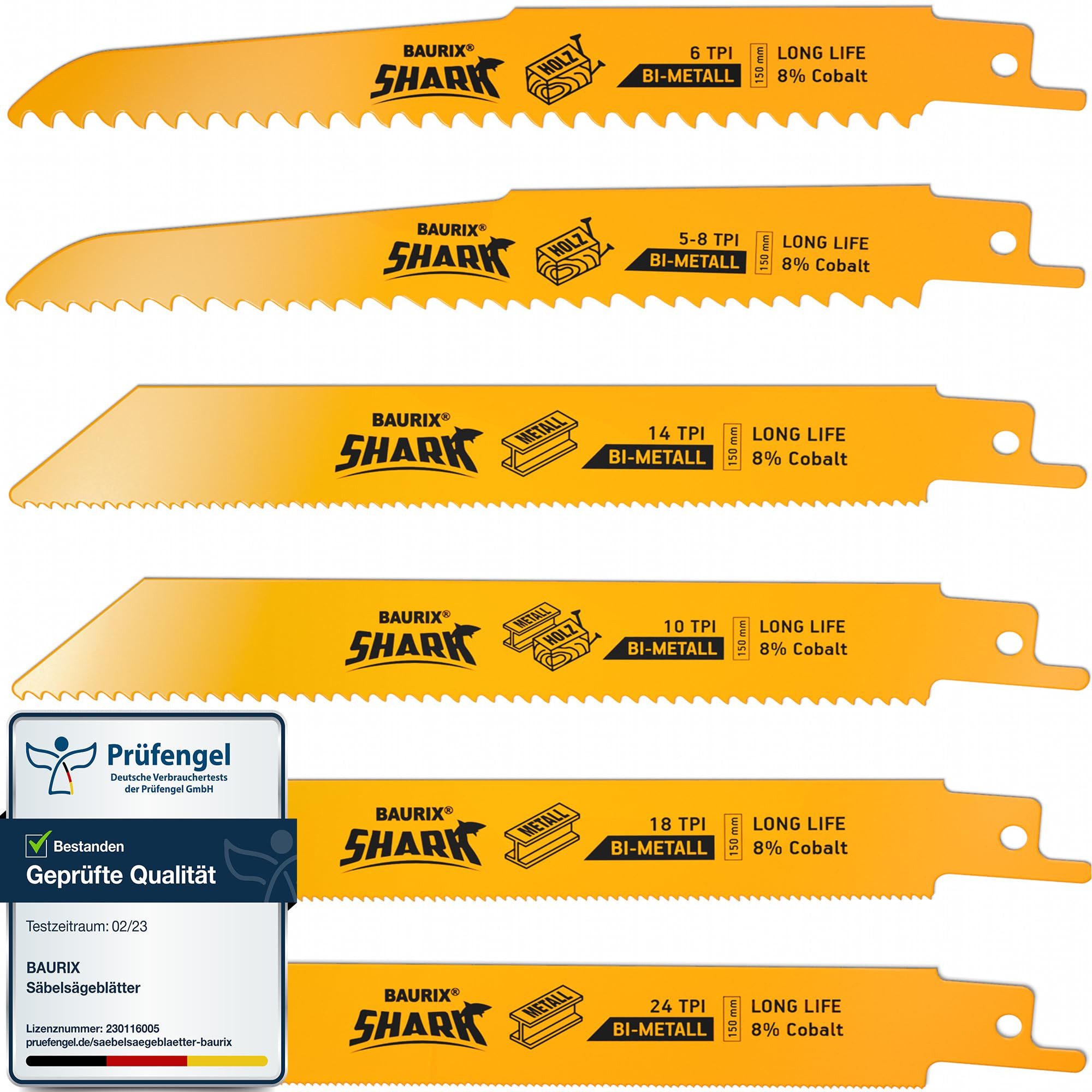 BAURIX Säbelsägeblatt 6 Stück, 150 mm, günstig online kaufen