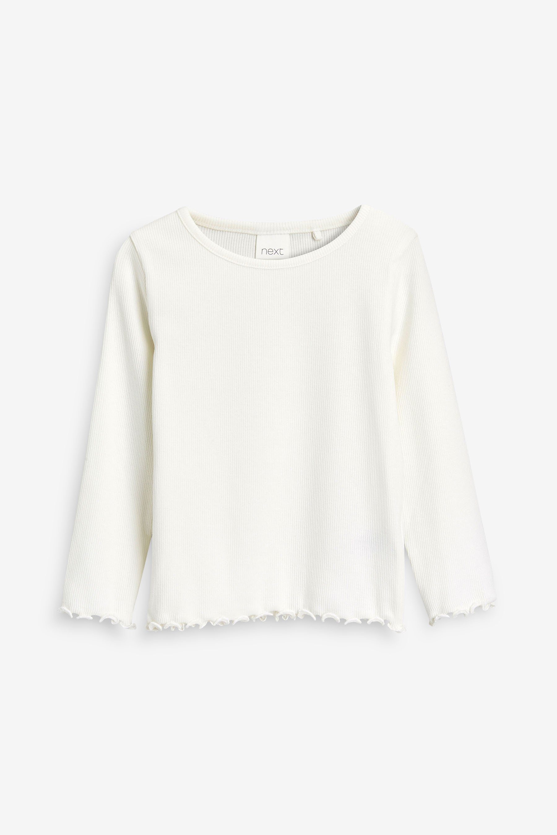 Next Langarmshirt Langärmeliges Feinripp-Shirt (1-tlg) günstig online kaufen