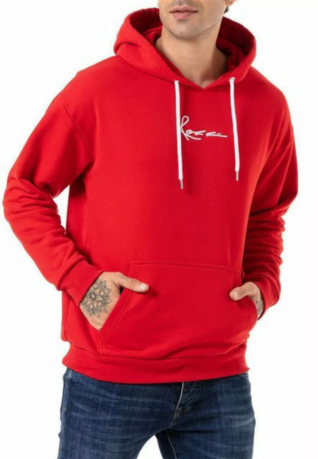 RedBridge Kapuzensweatshirt Herren Kapuzenpullover Rot L Bestickung günstig online kaufen