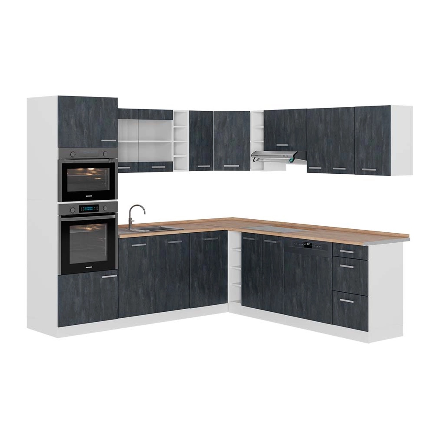 Vicco Küchenzeile R-Line, Weiß Landhaus/Weiß, 350 günstig online kaufen