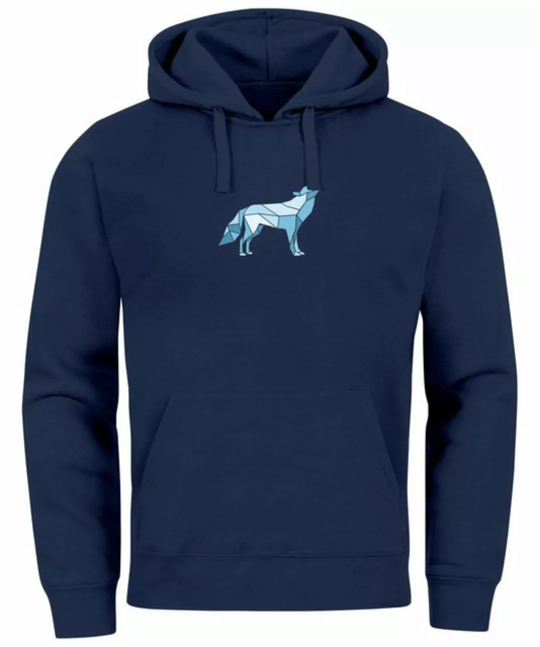 Neverless Hoodie Hoodie Herren Geometrie Polygon Tiere Print Aufdruck Wolf günstig online kaufen