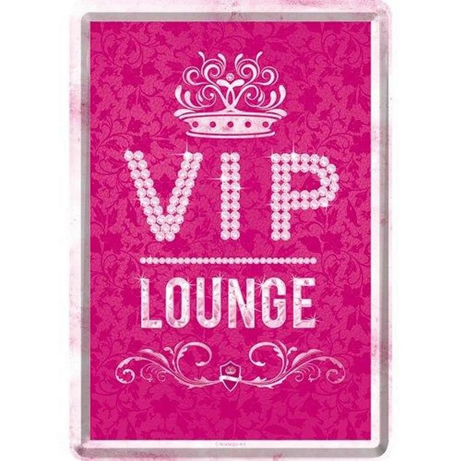 Nostalgic-Art Blechpostkarte - Achtung - VIP Pink Lounge günstig online kaufen