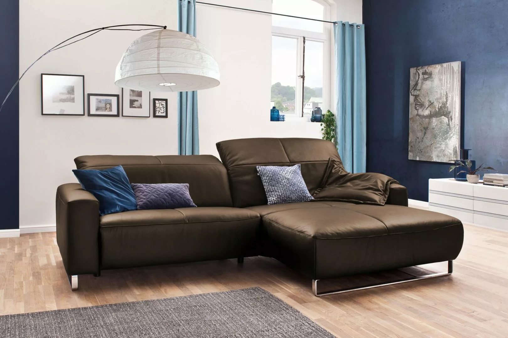 KAWOLA Ecksofa YORK, Sofa, Recamiere rechts od. links, mit od. ohne Sitztie günstig online kaufen