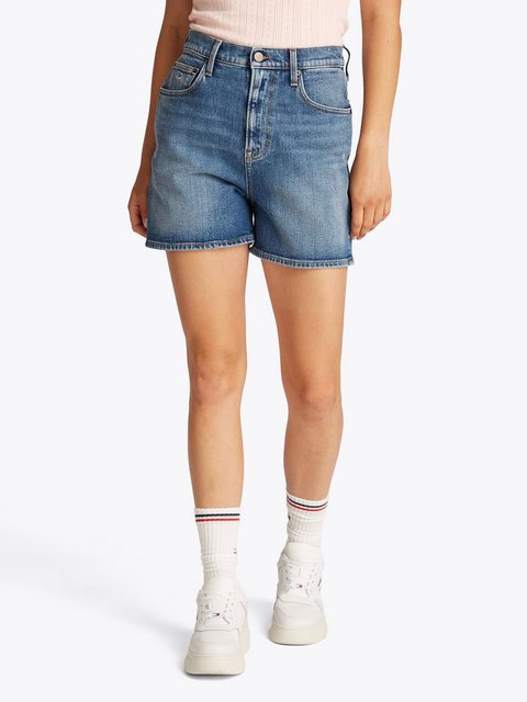 Tommy Jeans Shorts MOM SHORT BI0134 mit Logo-Badge, in blauer Waschung günstig online kaufen