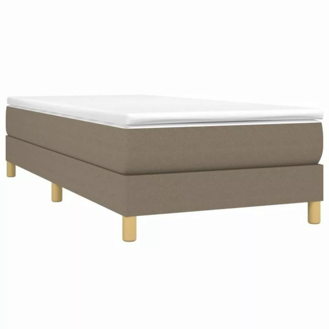 vidaXL Bett Boxspringbett mit Matratze Taupe 90x200 cm Stoff günstig online kaufen