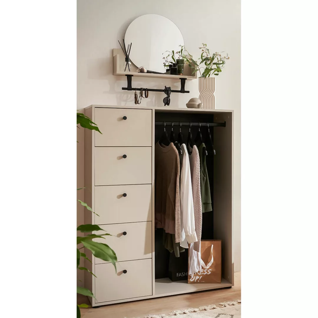 Flurmöbel Set Garderobenschrank Wandregal beige LORCA-80 günstig online kaufen