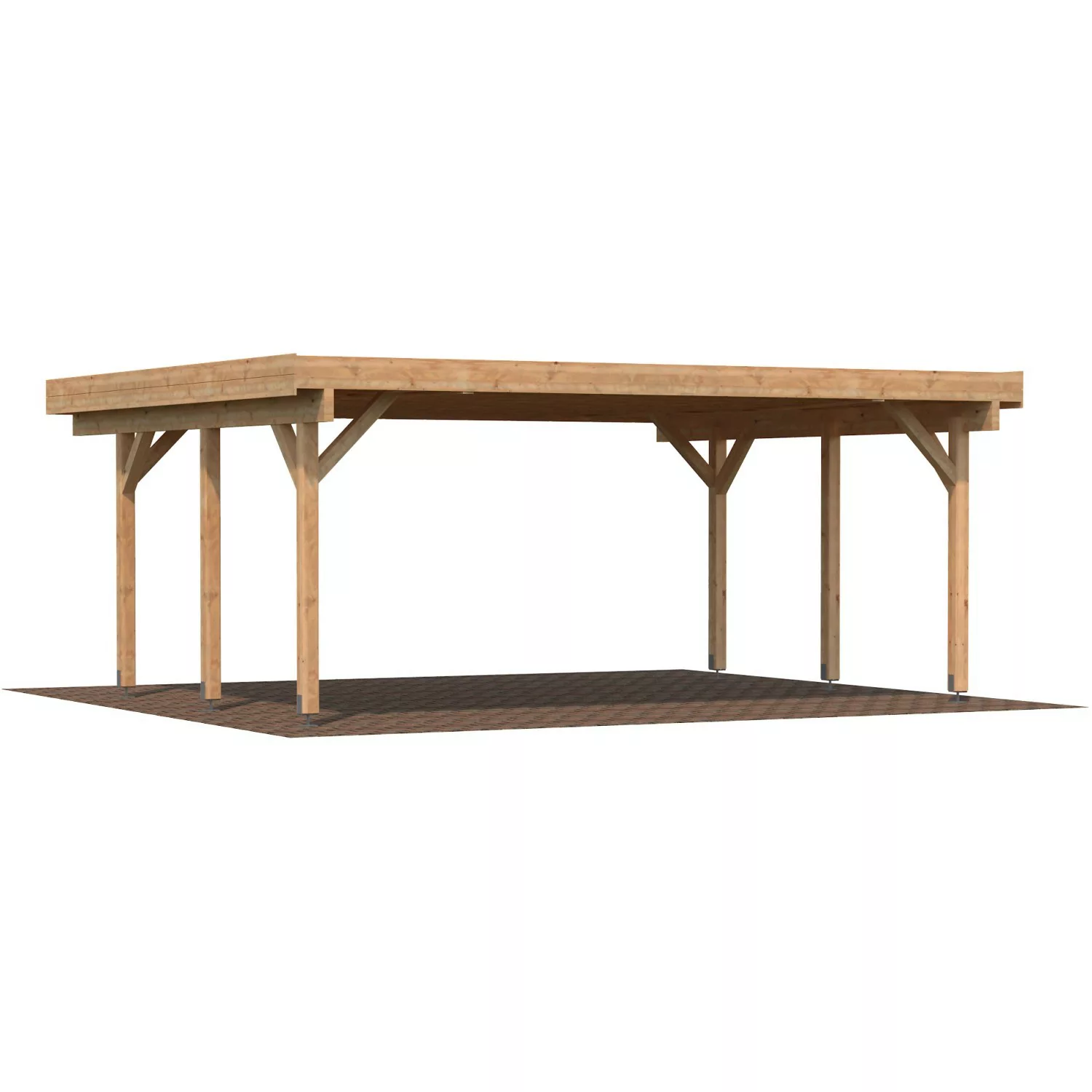 Palmako Doppelcarport Karl Braun tauchgrundiert 600 cm x 512 cm günstig online kaufen