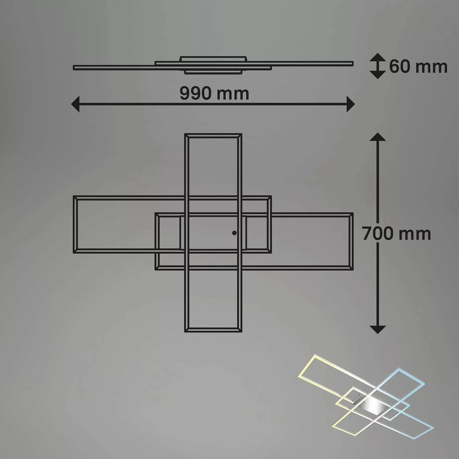 LED-Deckenlampe Roami, 104x71 cm, alu-chrom, CCT günstig online kaufen