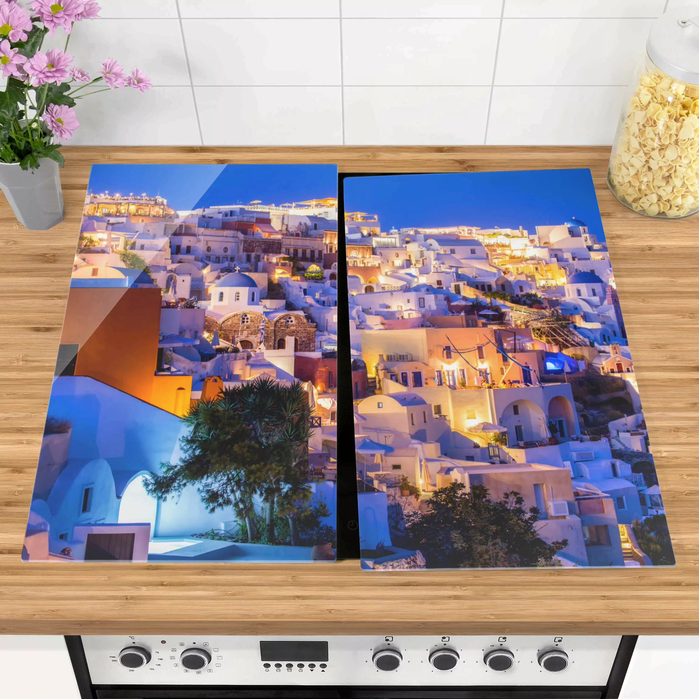 Herdabdeckplatte Santorini at night günstig online kaufen