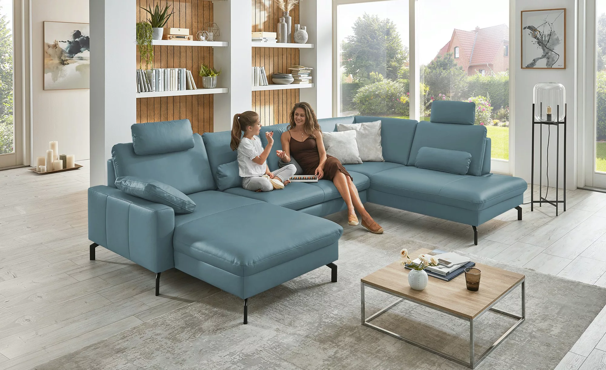 meinSofa Wohnlandschaft  Grace ¦ blau ¦ Maße (cm): B: 332 T: 220 Polstermöb günstig online kaufen