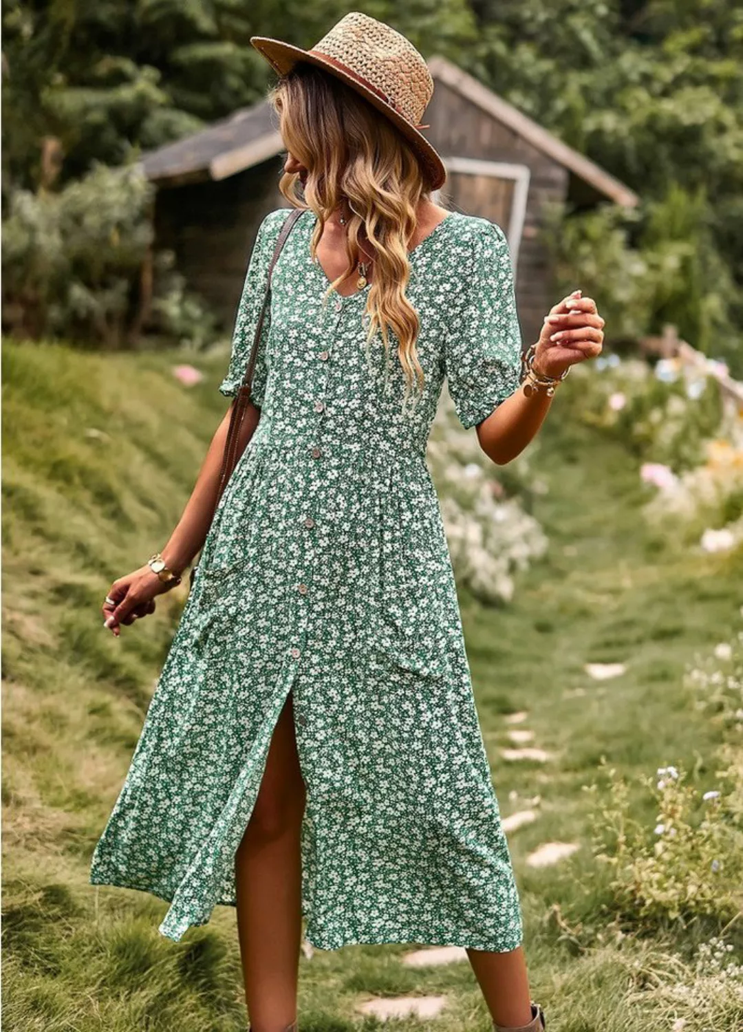 DEBAIJIA Dirndl Sommerkleid Damen Frauen Bedruckter Kleid lässiger Mode günstig online kaufen