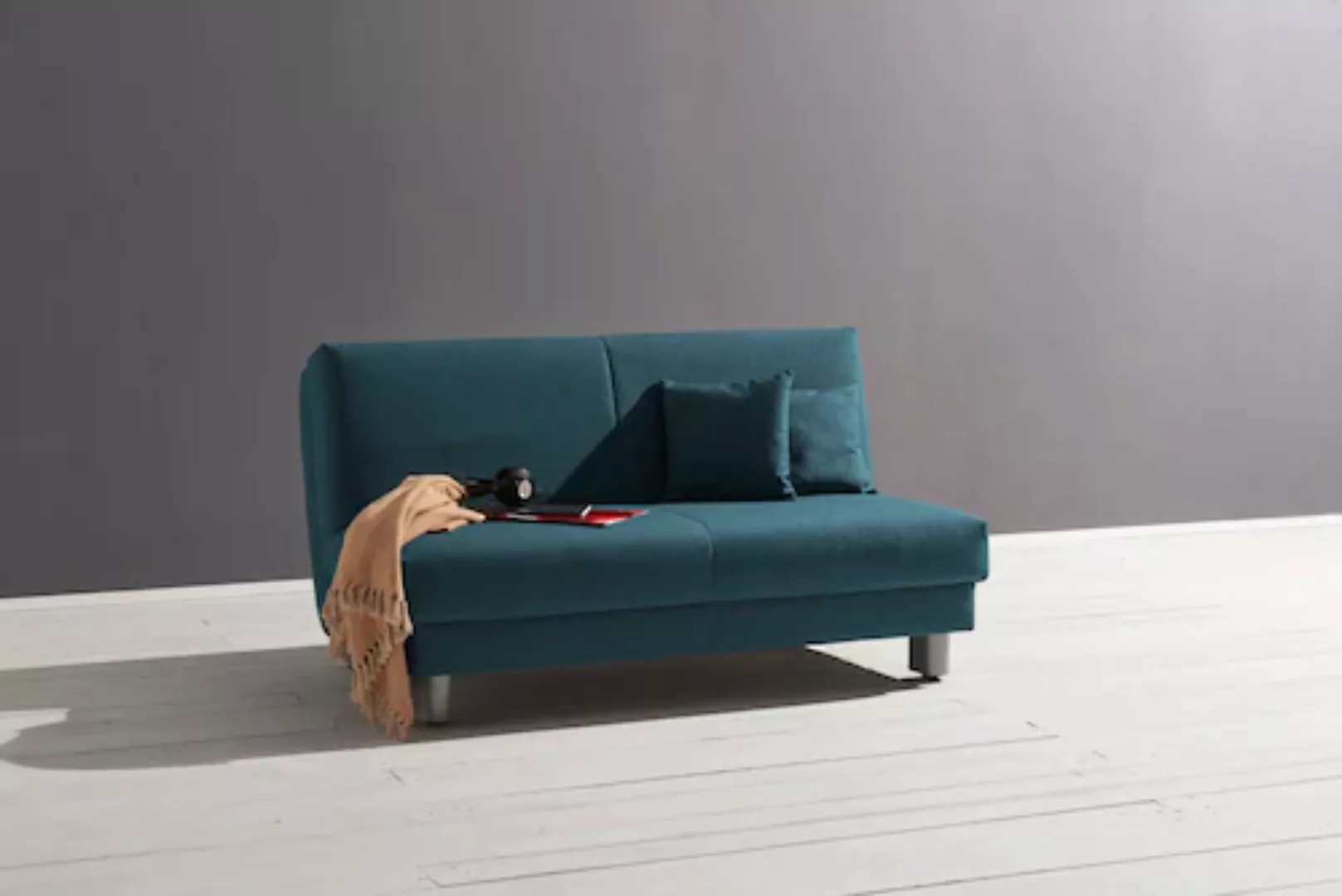 ell + ell Schlafsofa "Enny", Breite 180 cm, Liegehöhe 45 cm, Füße alufarben günstig online kaufen