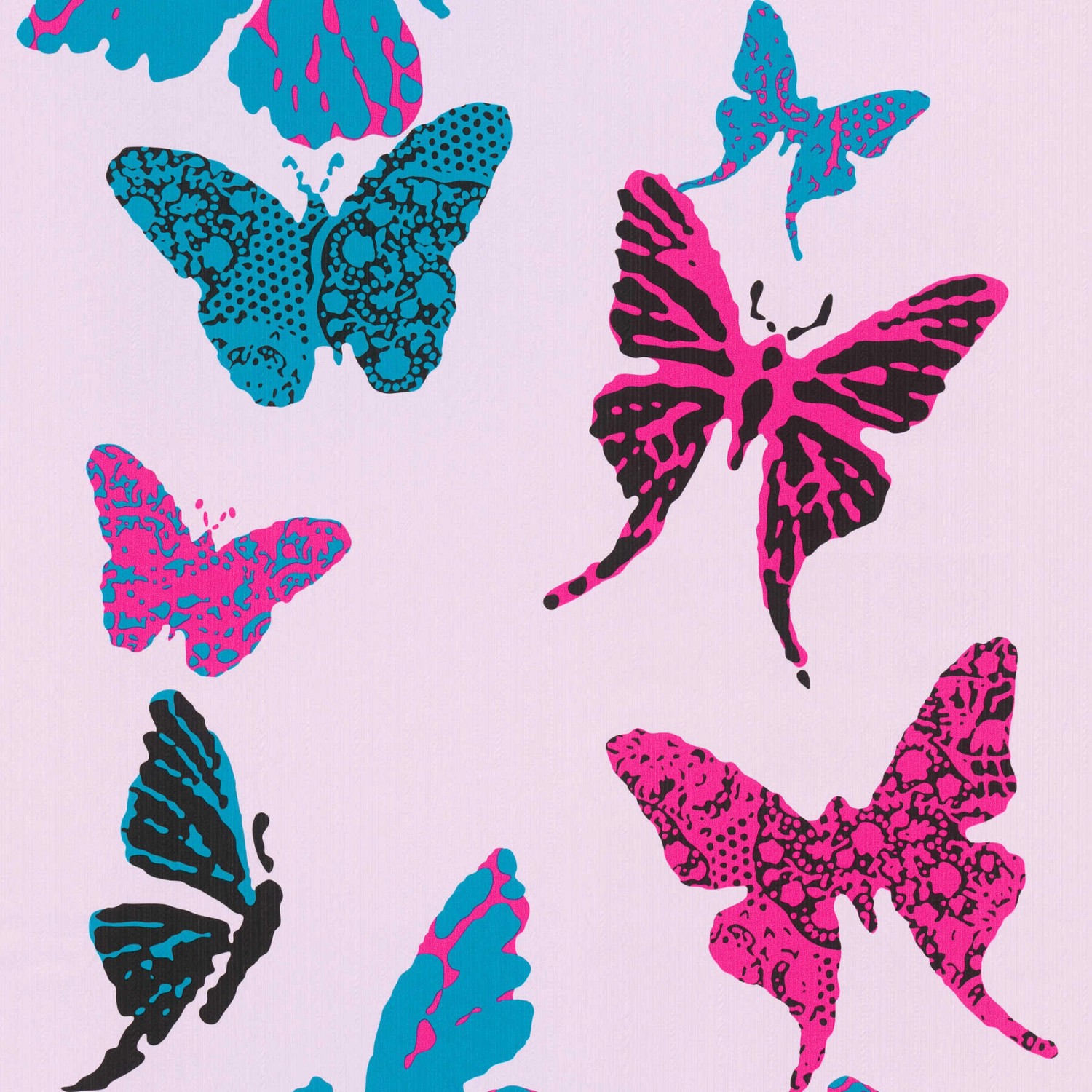 Tadessi Tapete Tiere Gino M1 No 3711 Papiertapete Pink Blau Schmetterling günstig online kaufen