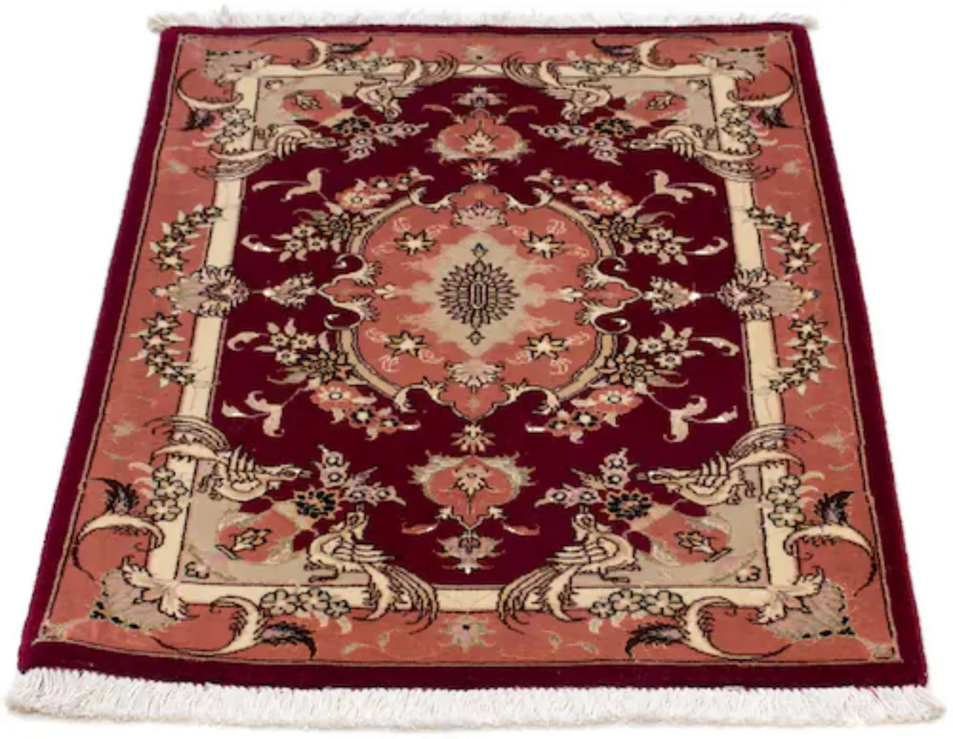 morgenland Wollteppich »Täbriz - 50 Raj Blumenmuster Beige 94 x 61 cm«, rec günstig online kaufen