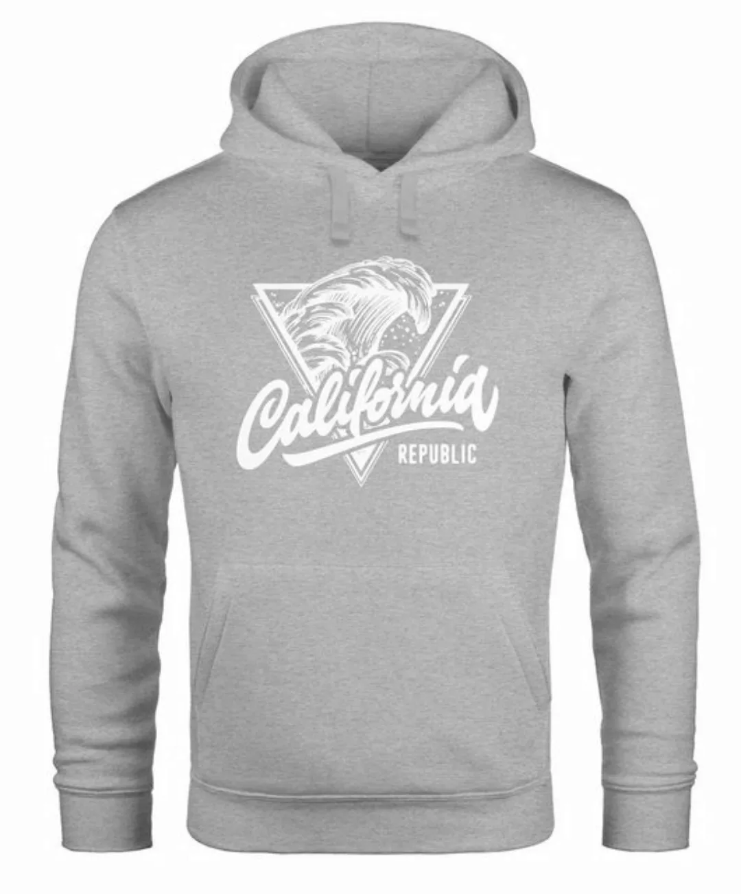 Neverless Hoodie California Republic Hoodie Herren Wave Surf bedruckt Kapuz günstig online kaufen