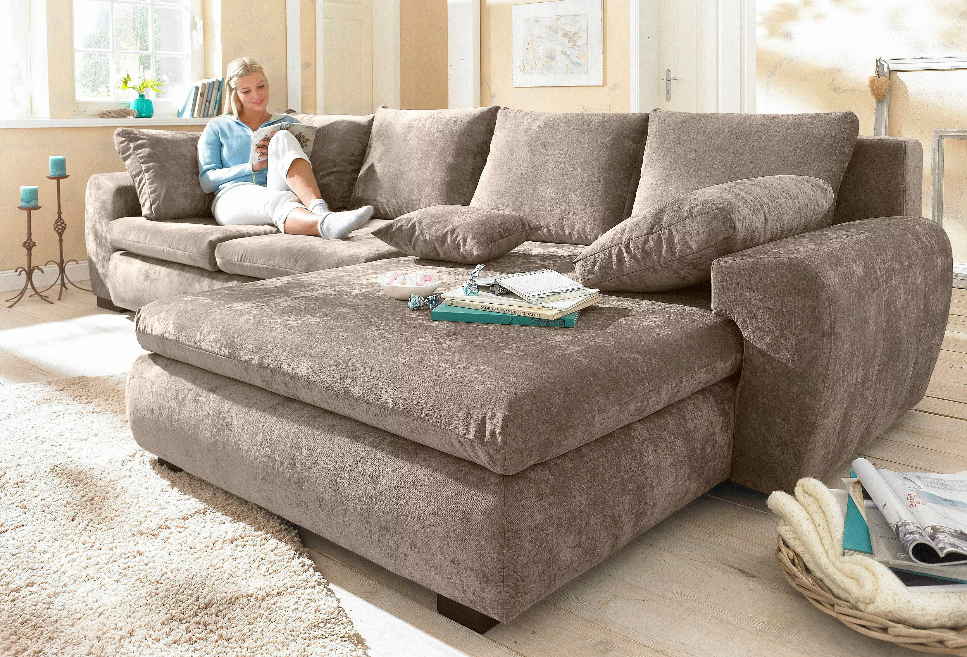 Home affaire Ecksofa Cara Mia L-Form, wahlweise mit Bettfunktion und Bettka günstig online kaufen