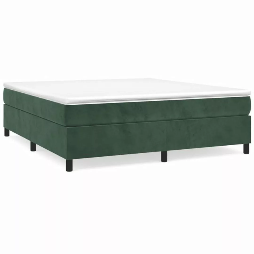 furnicato Bett Boxspringbett mit Matratze Dunkelgrün 180x200 cm Samt günstig online kaufen