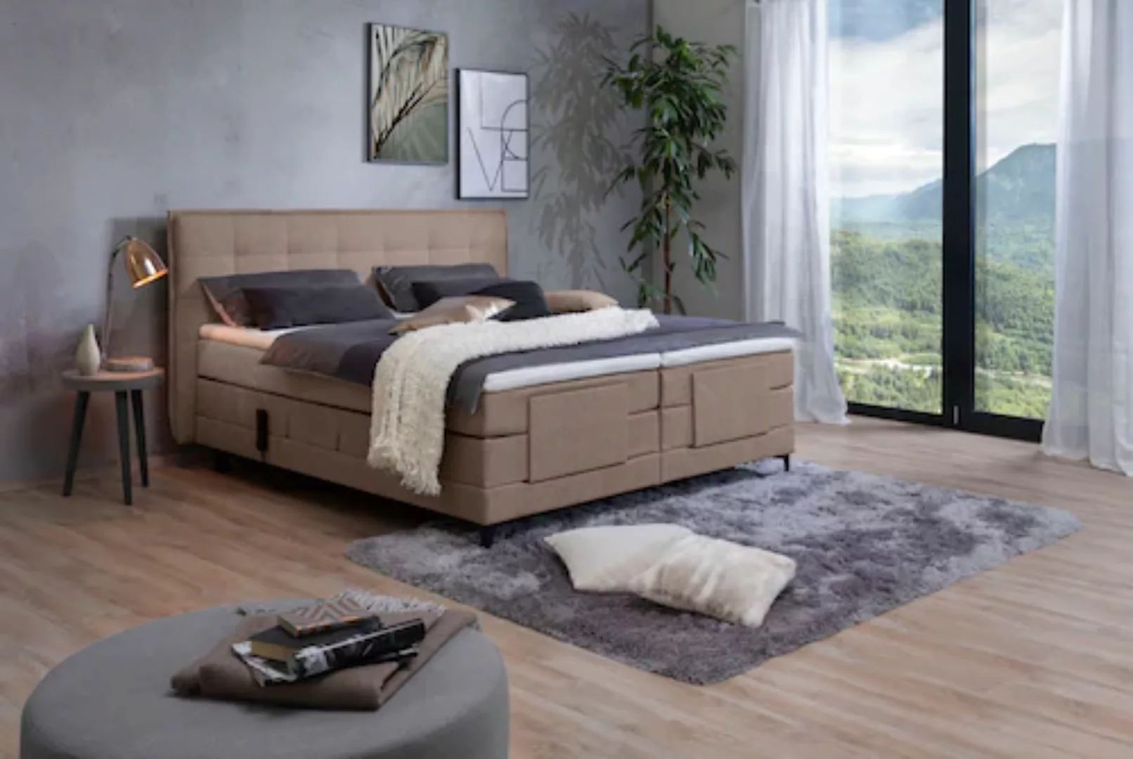 alina Boxspringbett »Edward«, 180x200cm, mit motorischer Verstellung, inklu günstig online kaufen