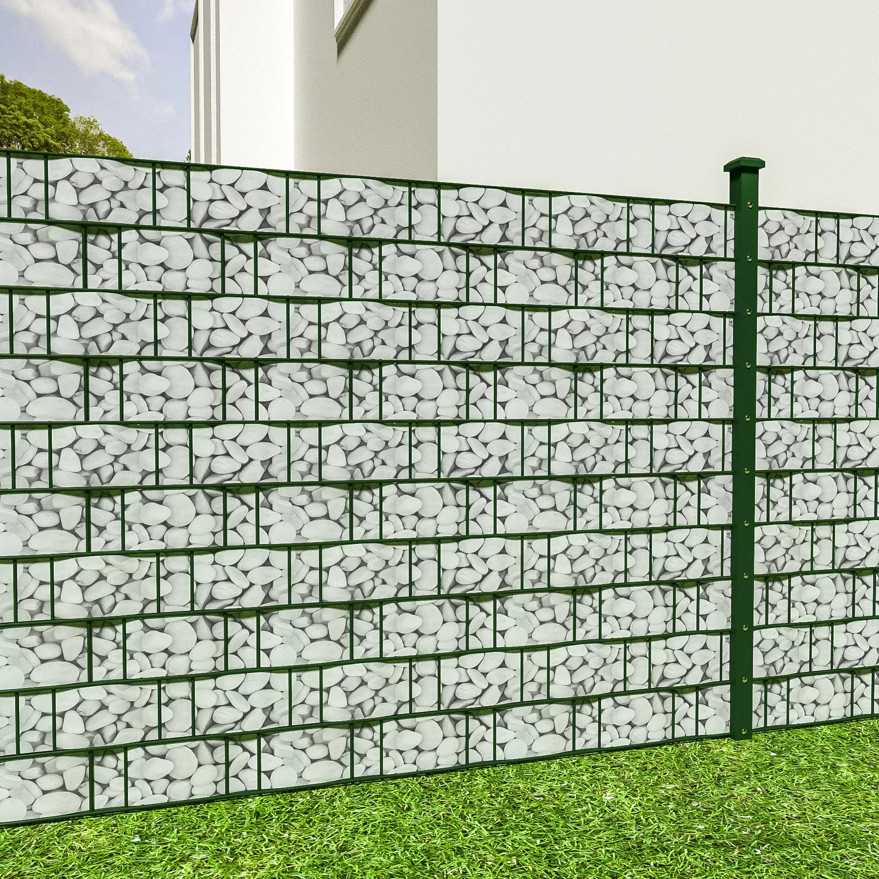 PVC Sichtschutzfolie mit Befestigungsclips - 35 m, marmorkies günstig online kaufen