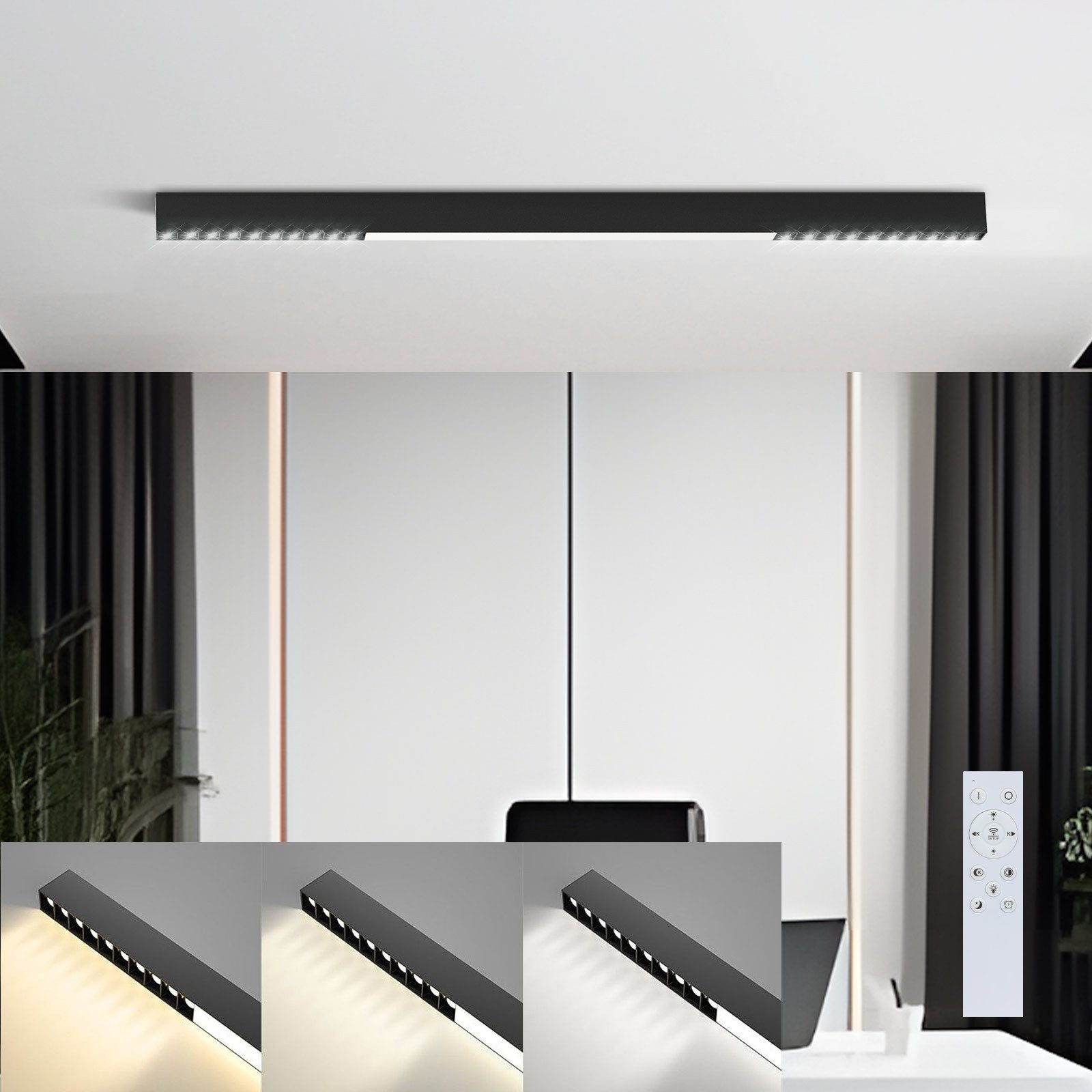 Nettlife Deckenleuchte Schwarz Modern LED Deckenlampe günstig online kaufen