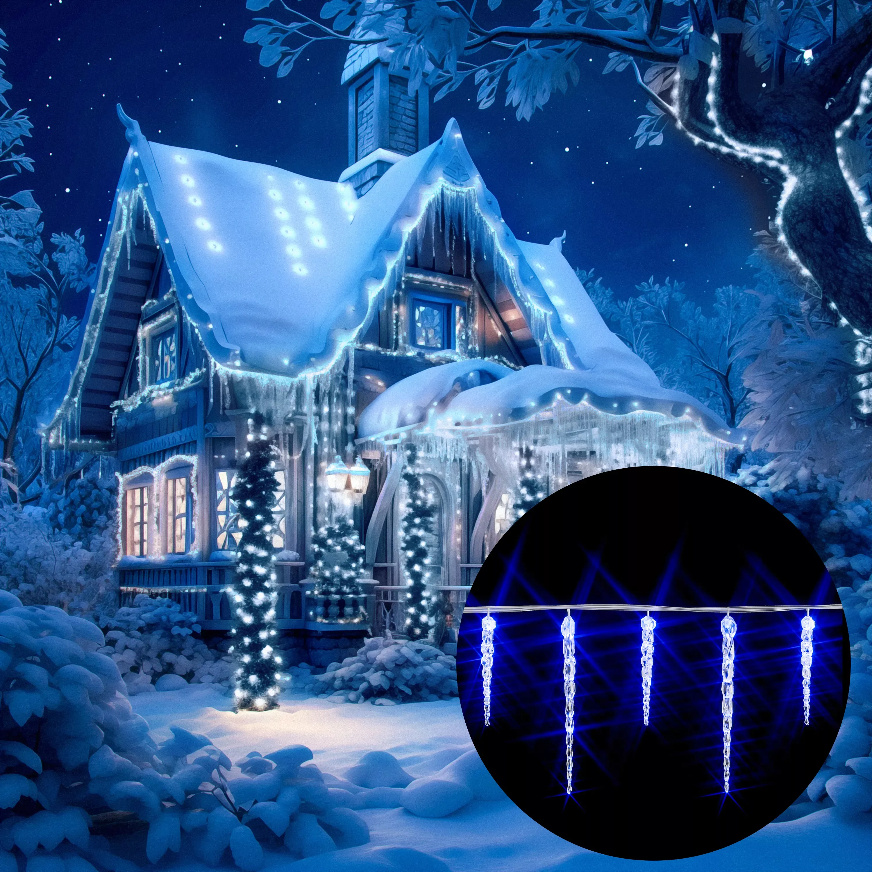 Lichterkette Weihnachten Eiszapfen 40 LEDs 10,5m günstig online kaufen