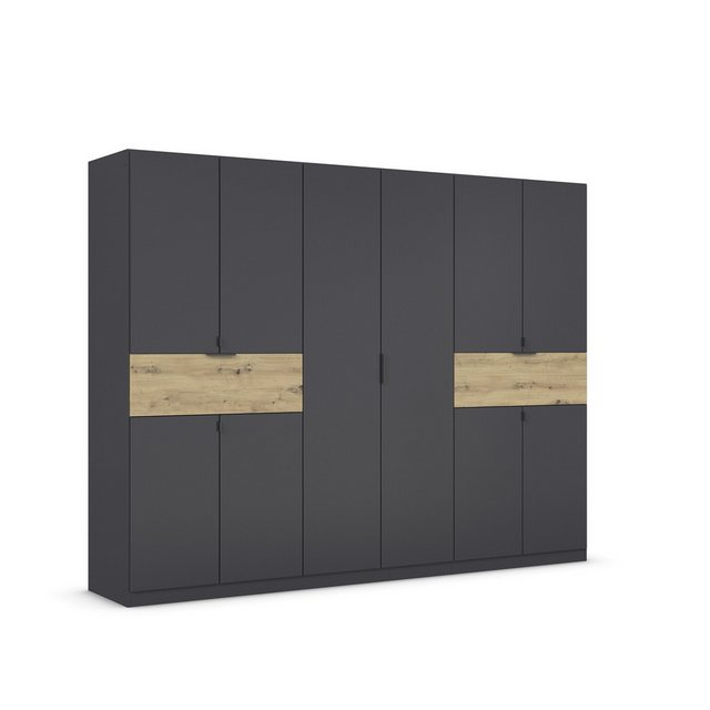 freiraum Drehtürenschrank Ticao 2 Schübe, in grau metallic / Eiche Artisan günstig online kaufen